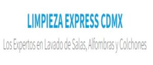 logo de Limpieza Express CDMX grandes especialistas limpiando tapiceria de salas