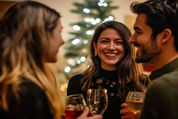 Dónde cenar en navidad en CDMX - Un grupo de amigos se reúnen a brindar y a celebrar la llegada de las vacaciones navideñas 