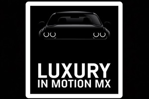 Tiendas de coches de lujo - Logo de Luxury in Motion, compraventa de autos de lujo, deportivos y clásicos