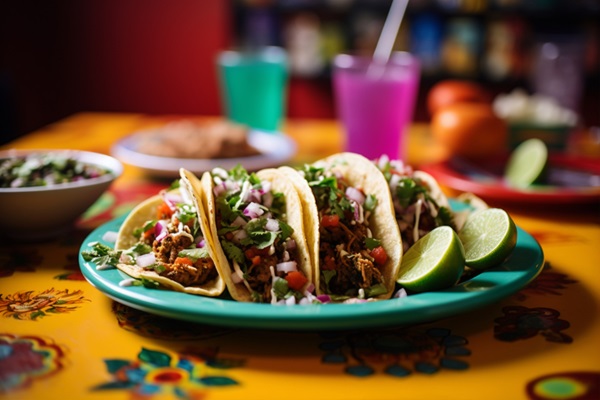 Restaurantes de comida típica - Tacos al pastor sobre una mesa del mejor restaurante de comida mexicana
