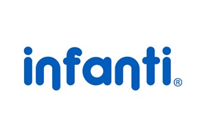 Logo de Infanti, marca líder en México de carriolas para niños, con productos de alta calidad y diseño innovador