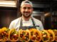 Chefs mexicanos - Cocinero mexicano famoso sonriendo al preparar los mejores tacos de CDMX