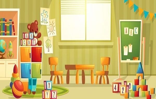 Guarderías - Dibujo tradicional de guarderías infantiles para el cuidado de niños en CDMX
