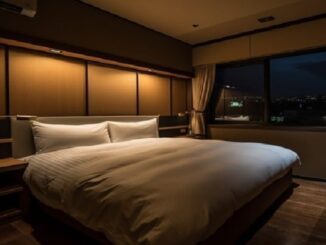 Mejores moteles - Cama matrimonial de un cuarto de motel con luces tenues en uno de los mejores moteles de CDMX