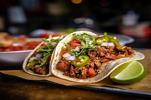 Tacos de las comidas típicas de México