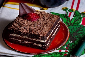 Pastel de chocolate oaxaqueño de los postres en la CDMX