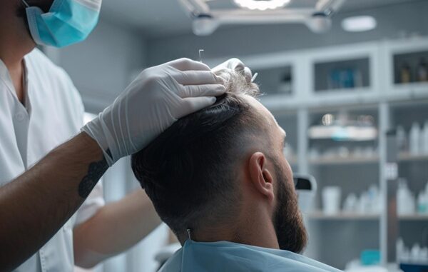 Clínicas injerto de cabello CDMX - Médico tricólogo evaluando a un hombre con alopecia para determinar cuánto cuesta un injerto de cabello CDMX