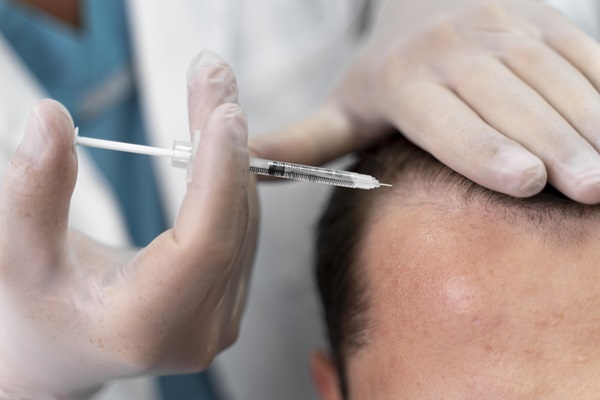 Aplicación de PRP para estimular el crecimiento el pelo natural