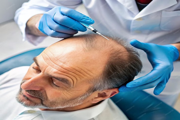 Soluciones a la calvicie - Hombre realizándose un injerto de cabello en CDMX