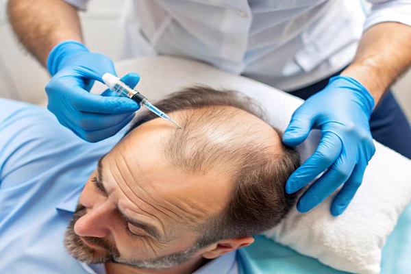 Soluciones a la calvicie - Aplicación de mesoterapia capilar después de un injerto de cabello CDMX