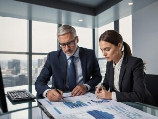 Asesores financieros - Asesores financieros en México analizando inversiones de un cliente corporativo