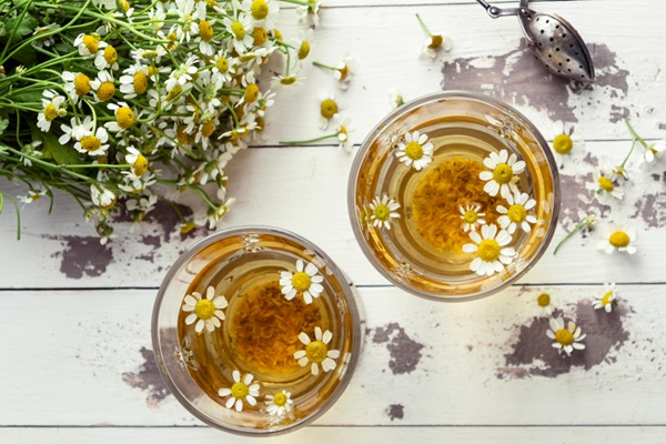 Infusiones - Taza de manzanilla un té muy popular en CDMX para la digestión pesada