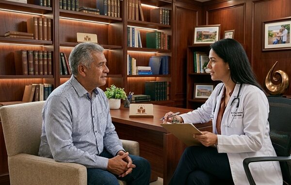 Atención psiquiátrica - Psiquiatra CDMX brindando atención psiquiátrica gratuita a un hombre en el mejor hospital psiquiátrico en México
