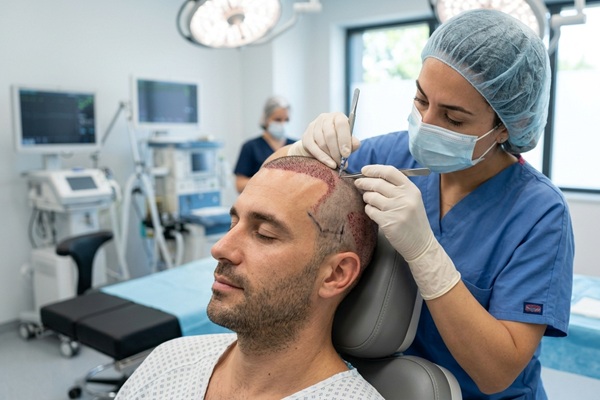 Técnicas de injerto capilar - Cirujana capilar realizando un implante cabello utilizando la técnica Min Time FUE en CDMX