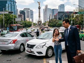 Abogados de accidentes de tráfico - Bufete de abogados asistiendo a un conductor involucrado en un accidente de tráfico en CDMX