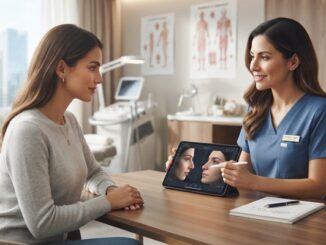 Cirugías estéticas - Mujer en consulta de medicina estética para realizarse una rinoplastia