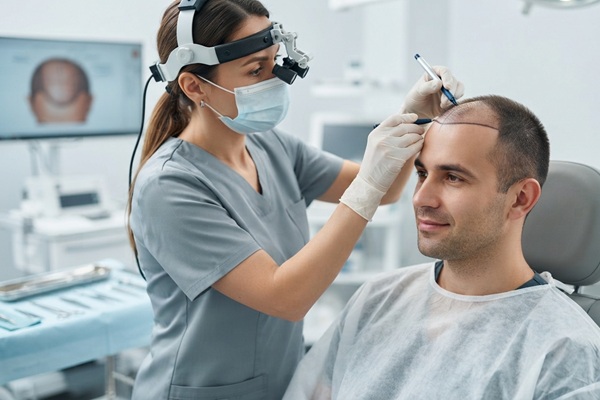 Cirugías estéticas - Tricóloga realizando un injerto capilar a un hombre con alopecia androgénica
